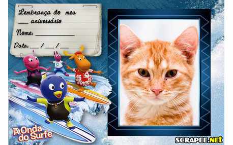 Moldura - Lembrancinha Backyardigans   A Onda Do Surfe