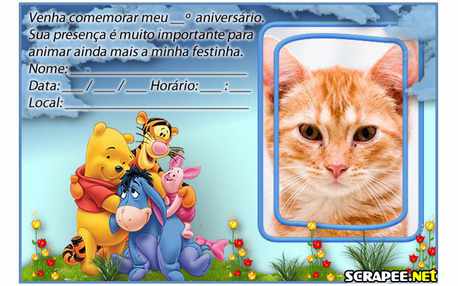 Moldura - Convite Ursinho Pooh