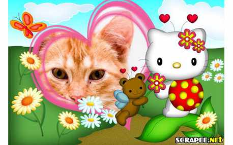 Moldura - Hello Kitty Joaninha