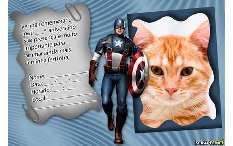 Moldura - Convite Capitao America