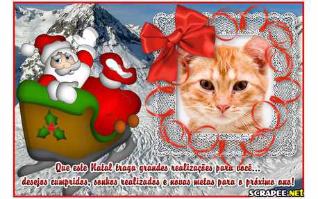 Moldura - Papai Noel No Gelo