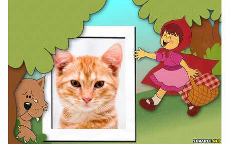 Moldura - Chapelzinho Vermelho   Lobo Mal