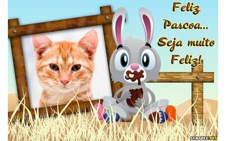 Moldura - Coelho Guloso   Pascoa