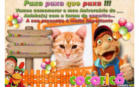 Moldura - Convite Cocorico Para Menina