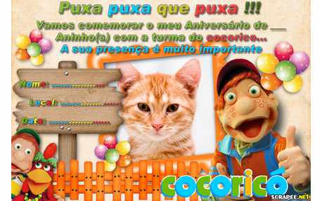 Moldura - Convite Cocorico Para Menino