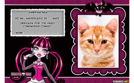 Moldura - Lembrancinha Monster High   Draculana
