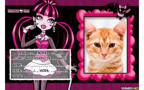 Moldura - Convite Monters High   Draculana