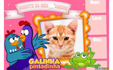 Moldura - Convite Galinha Pintadinha Para Menina