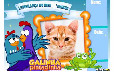 Moldura - Lembrancinha Da Galinha Pintadinha Para Menino