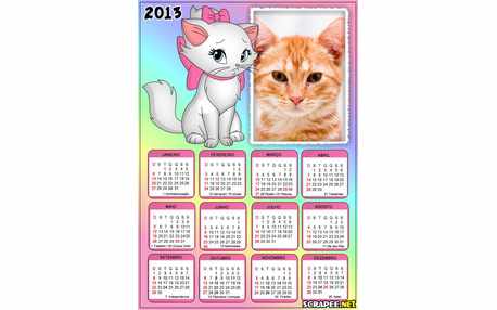 Moldura - Calendario Da Gatinha Marie 2013