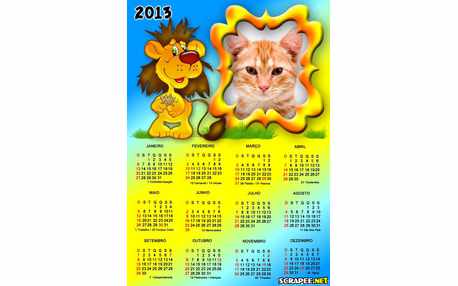Moldura - Calendario Leaozinho 2013