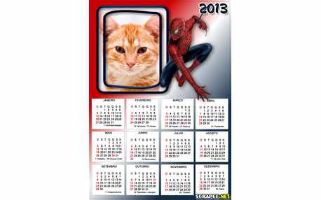 Moldura - Calendario Homem Aranha 2013
