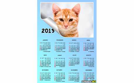 Moldura - Calendario 2013 Azul Bebe