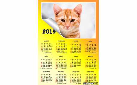 Moldura - Calendario 2013 Amarelo