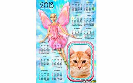 Moldura - Calendario Barbie Fairytopia 2013