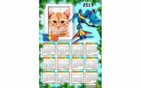 Moldura - Calendario Filme Rio 2013