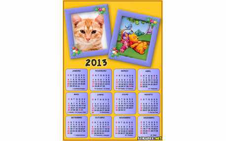 Moldura - Calendario Do Pooh 2013