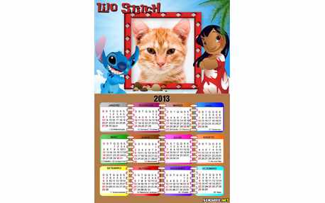Moldura - Calendario Lilo Stitch 2013