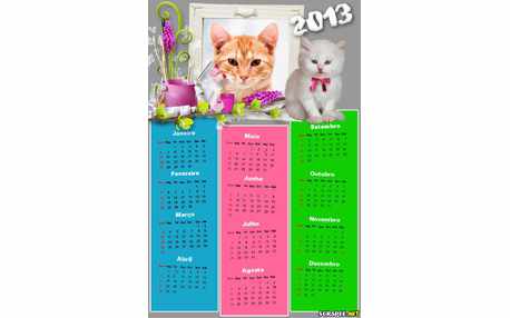 Moldura - Calendario 2013 De Gatinho