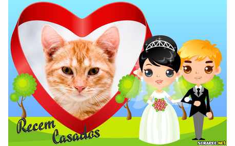 Moldura - Noiva Morena E Noivo Loiro