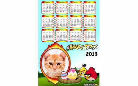 Moldura - Calendario Angry Birds 2013