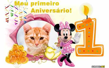 Moldura - Aniversario De 1 Um Ano Da Minnie