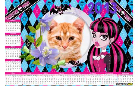 Moldura - Calendario 2013 Monster High