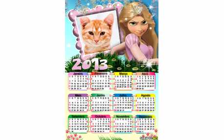 Moldura - Calendario Da Rapunzel 2013