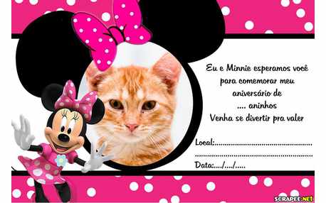 Moldura - Convite De Aniversario Da Minnie