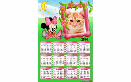 Moldura - Calendario Minnie Baby