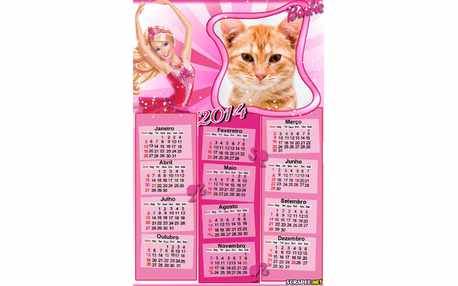 Moldura - Calendario Da Barbie 2014