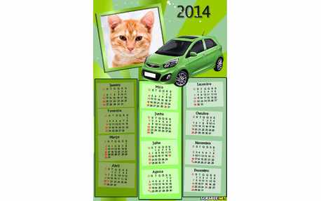 Moldura - Calendario De Carro Verde Picanto