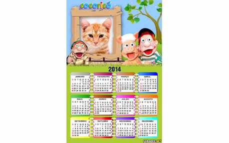 Moldura - Calendario Turma Do Cocorico 2014