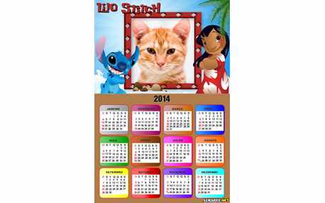Moldura - Calendario Lilo Stitch 2014