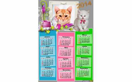 Moldura - Calendario 2014 De Gatinho