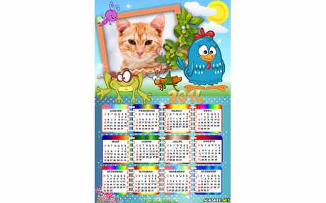 Moldura - Calendario 2014 Galinha Pintadinha