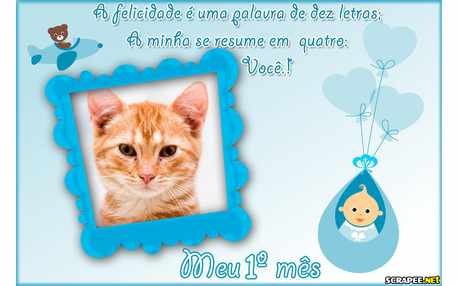 Moldura - Primeiro Mes Bebe Menino