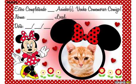 Moldura - Convite Minnie Vermelha