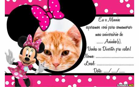 Moldura - Convite Minnie Rosa