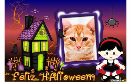 Moldura - Bruxinha De Halloween