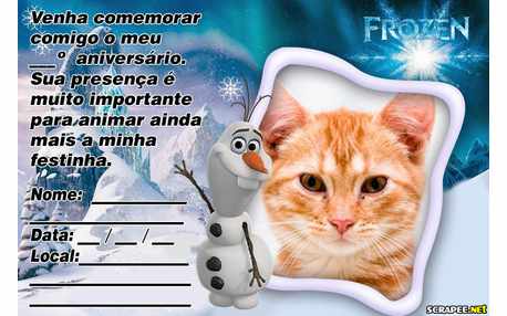 Moldura - Convite Olaf Filme Frozem Para Imprimir
