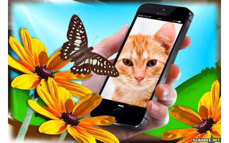 Moldura - Iphone 6 Montagem Flor E Borboleta