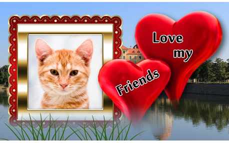 Moldura - Amo Meus Amigos Love My Friends