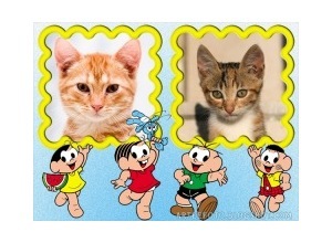 Moldura para duas Fotos - Turma Da Monica