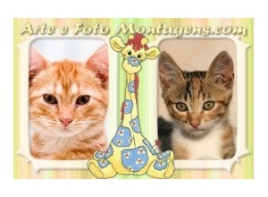 Moldura para duas Fotos - Girafinha