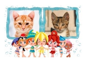 Moldura para duas Fotos - Princesas Do Mar