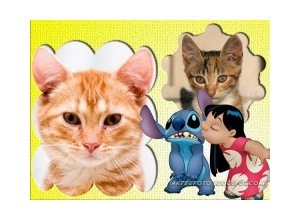 Moldura para duas Fotos - Lilo Etstitch