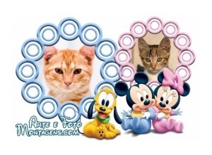 Moldura para duas Fotos - Disney Babies