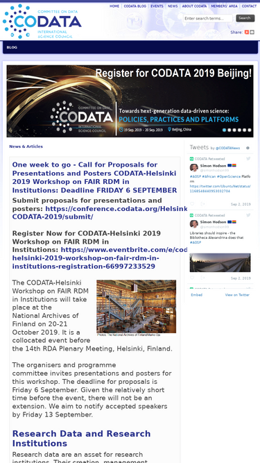 codata.org on an iPhone