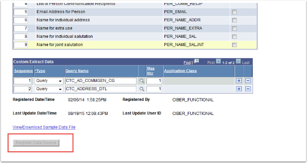 Register Data Source button